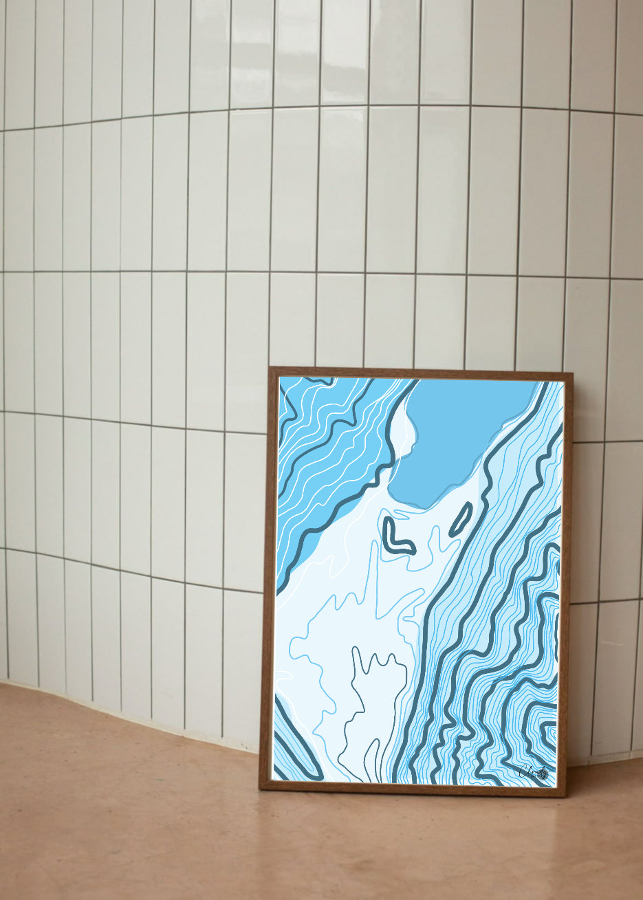 Bold Topography Print - Hooker Valley Track